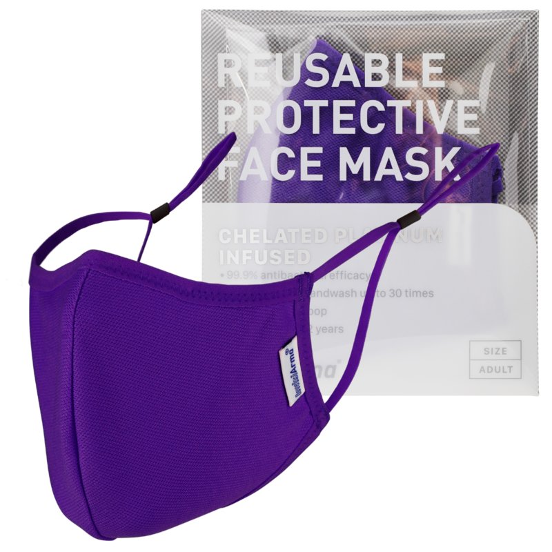 鉑金抗菌可重用布口罩 - 紫色